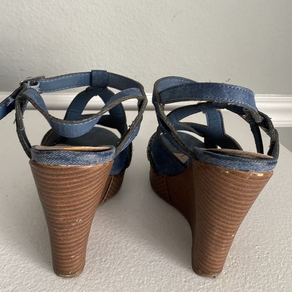 Dollhouse Denim Platform Wedge Sandal - Picture 6 of 10